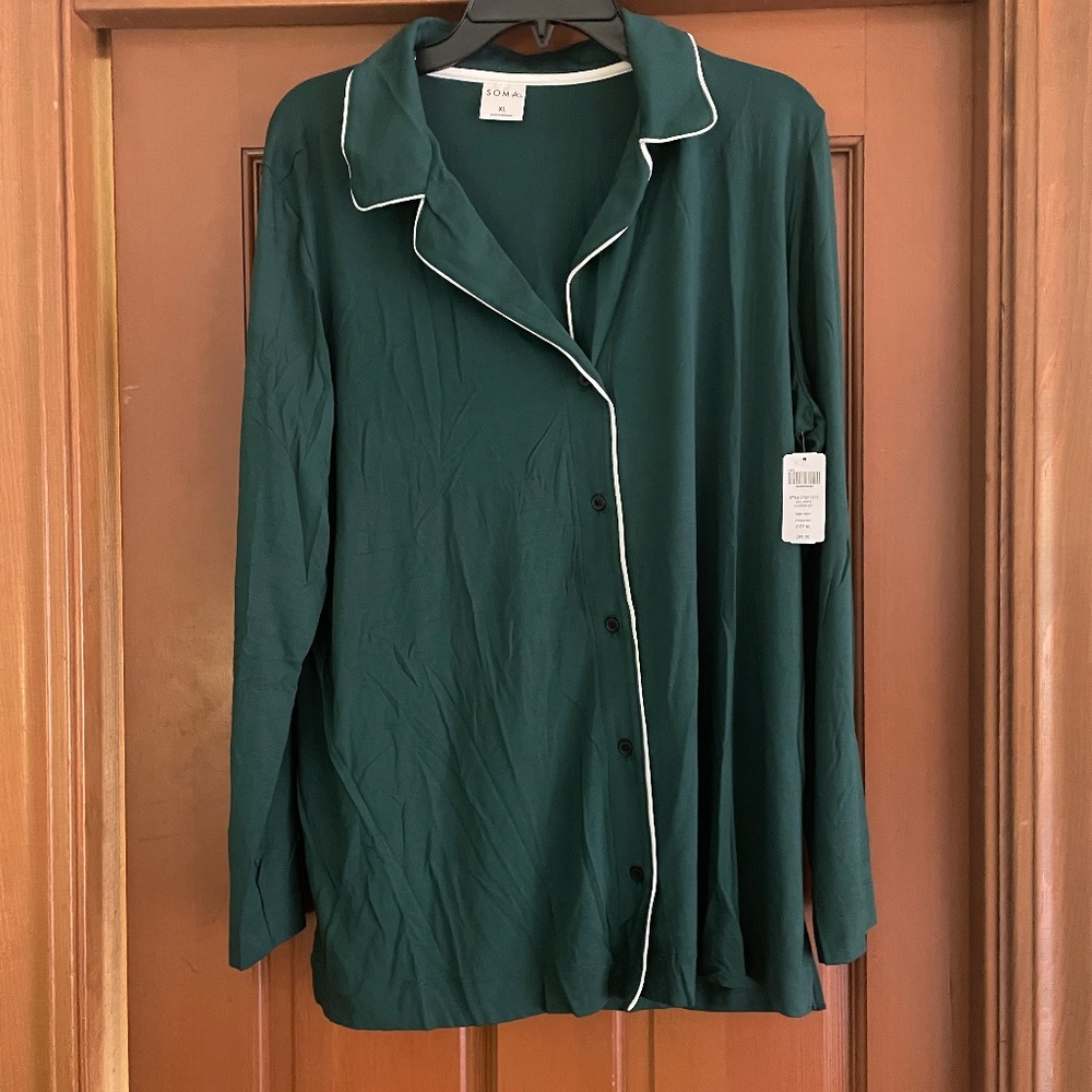 Soma Women's Green Pajama Top